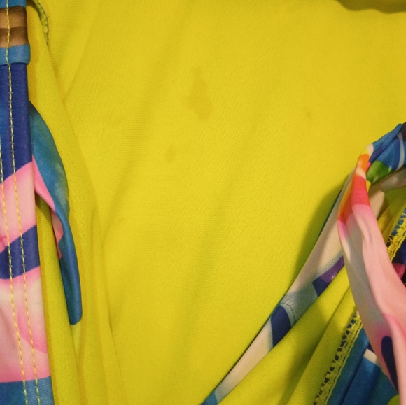 Justice Colorful Kids Swimwear with Flamingo and Rainbow Print Size 16 - Picture 3 of 5